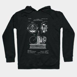 Nikola Tesla 1898 Electrical Circuit Controller Patent Print Hoodie